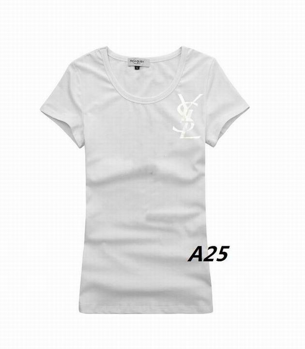 YSL short round collar T woman S-XL-009